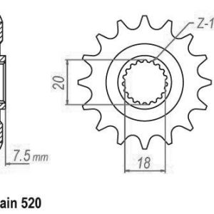 Pignon Ultralight 13 Dents - Pas 520 - Similaire JTF326 1998-2005