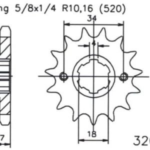 Pignon 14 Dents - Pas 520 - Similaire JTF329 2003-2010