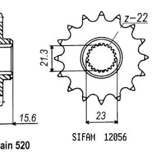 Pignon 14 Dents - Pas 520 - Similaire JTF577
