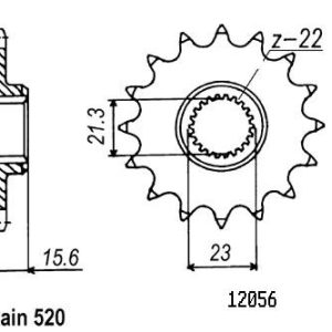 Pignon 15 Dents - Pas 520 - Similaire JTF577 1987-2005