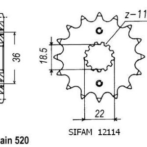 Pignon 13 Dents - Pas 520 - Similaire JTF280 1988-1994