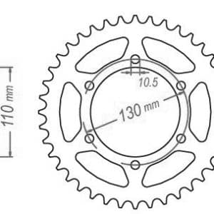 Couronne Acier 42 Dents - Pas 520 - Similaire JTR486 1987-2017