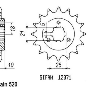 Pignon 15 Dents - Pas 520 - Similaire JTF438 1988-1993