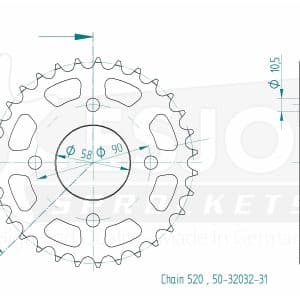 Couronne Acier 31 Dents - Pas 520 - Similaire JTR273