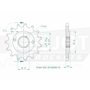 Pignon 15 Dents - Pas 520 - Similaire JTF1309 2005-2025