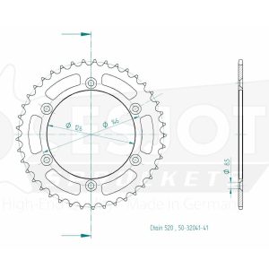 Couronne Acier 41 Dents - Pas 520 - Similaire JTR808 1996-2009