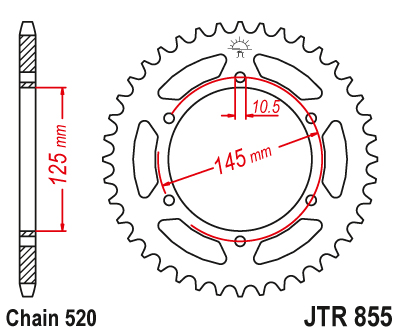 Couronne Acier 48 Dents - Pas 520 - Similaire JTR855 1992-2002 – Image 2