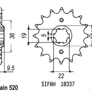 Pignon 13 Dents - Pas 520 - Similaire JTF337 1986-1989