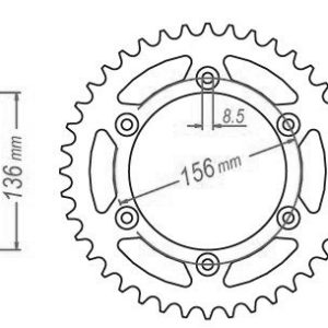 Couronne Acier 43 Dents - Pas 520 - Similaire JTR822 1980-2013