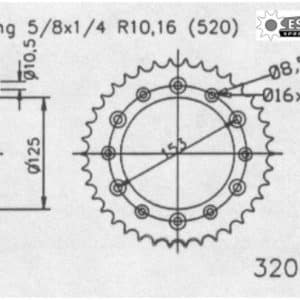 Couronne Acier Ultralight 46 Dents - Pas 520 - Similaire JTR210