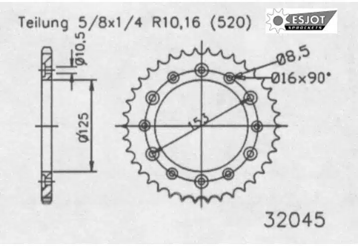 Couronne Acier Ultralight 47 Dents - Pas 520 - Similaire JTR210 2003-2012 – Image 3