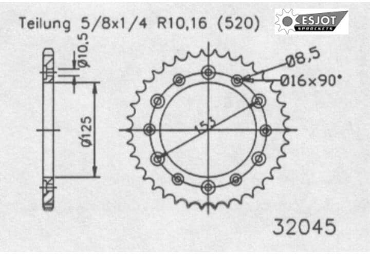 Couronne Acier Ultralight 51 Dents - Pas 520 - Similaire JTR210 1986-2023 – Image 3