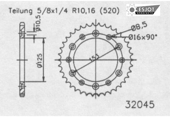Couronne Acier Ultralight 51 Dents - Pas 520 - Similaire JTR210 1986-2023 – Image 2