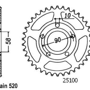 Couronne Acier 36 Dents - Pas 520 - Similaire JTR604 1994-1999