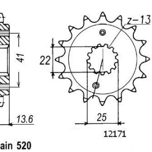 Pignon 15 Dents - Pas 520 - Similaire JTF1307 2003-2006