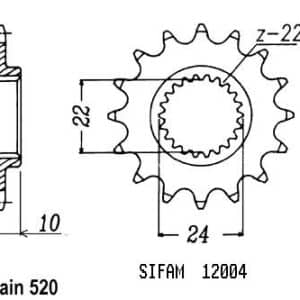 Pignon 15 Dents - Pas 520 - Similaire JTF402 1986-1992