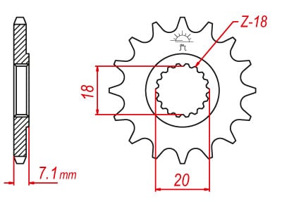 Pignon Ultralight 14 Dents - Pas 520 - Similaire JTF427 – Image 3