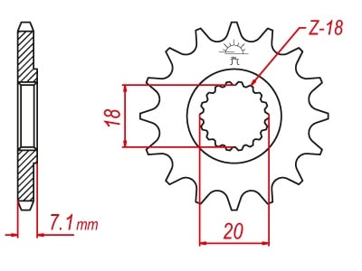 Pignon Ultralight 14 Dents - Pas 520 - Similaire JTF427 – Image 2