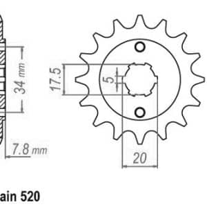 Pignon 13 Dents - Pas 520 - Similaire JTF327 1988-1995