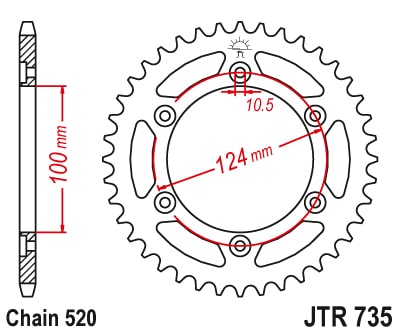 Couronne Acier 41 Dents - Pas 520 - Similaire JTR735 1995-2002 – Image 2