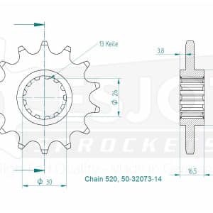 Pignon 14 Dents - Pas 520 - Similaire JTF333
