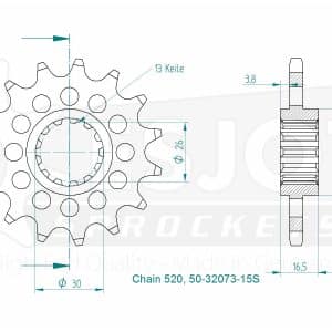 Pignon Ultralight 15 Dents - Pas 520 - Similaire JTF333