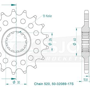 Pignon Ultralight 15 Dents - Pas 520 2025-2026