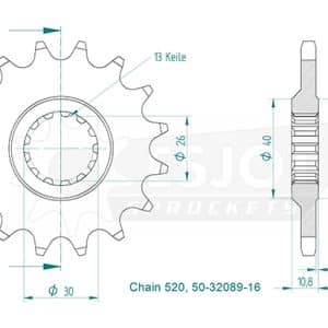 Pignon Ultralight 16 Dents - Pas 520 1998-2027