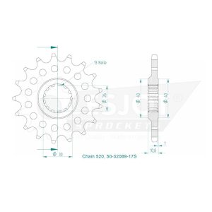 Pignon Ultralight 17 Dents - Pas 520 1998-2014