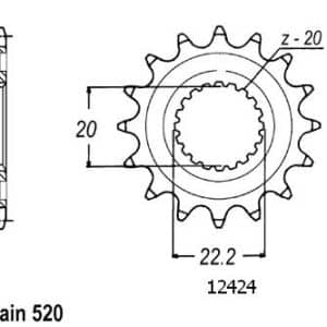 Pignon 13 Dents - Pas 520 - Similaire JTF1590 2001-2026