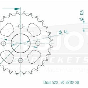 Couronne Acier 28 Dents - Pas 520 2003-2006
