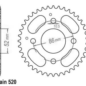 Couronne Acier 30 Dents - Pas 520 - Similaire JTR1071 2003-2017