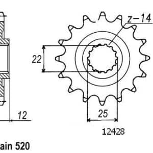 Pignon 13 Dents - Pas 520 - Similaire JTF715 1997-2022