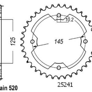 Couronne Acier 38 Dents - Pas 520 - Similaire JTR1857 2004-2019