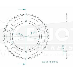 Couronne Acier 46 Dents - Pas 520 2006-2009