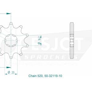 Pignon 10 Dents - Pas 520 2001-2002