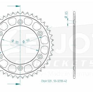 Couronne Acier 42 Dents - Pas 520 - Similaire JTR897