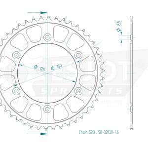 Couronne Acier 46 Dents - Pas 520 - Similaire JTR897