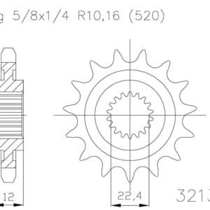Pignon 12 Dents - Pas 520 2001-2008