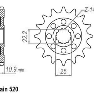 Pignon Ultralight 17 Dents - Pas 520 - Similaire JTF707
