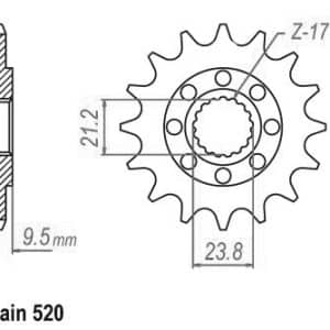 Pignon 12 Dents - Pas 520 - Similaire JTF284