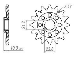 Pignon 13 Dents - Pas 520 - Similaire JTF1443 2013-2023