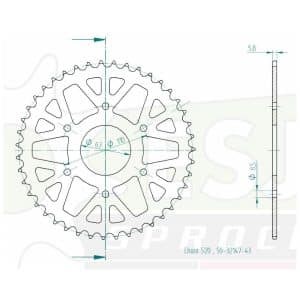 Couronne Acier 43 dents – Pas 520