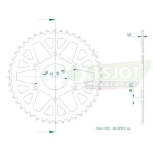 Couronne Acier 44 dents – Pas 520