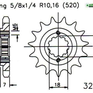 Pignon Ultralight 14 Dents - Pas 520 - Similaire JTF1321 2011-2023