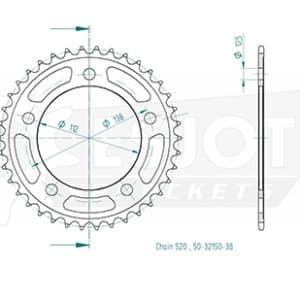 Couronne Acier 38 Dents - Pas 520 - Similaire JTR1303 2017-2025