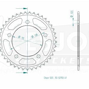 Couronne Acier 41 Dents - Pas 520 - Similaire JTR1303 2013-2025