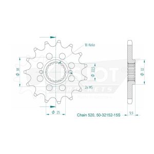 Pignon Ultralight 14 Dents - Pas 520 - Similaire JTF403