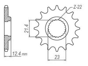 Pignon 14 Dents - Pas 520 - Similaire JTF1593 2008-2013