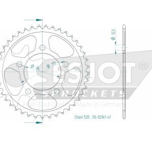 Couronne Acier 41 Dents - Pas 520 - Similaire JTR1225 2019-2025